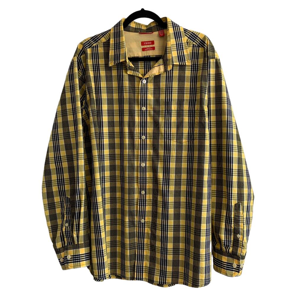 IZOD Slim Fit XL Plaid Button Up